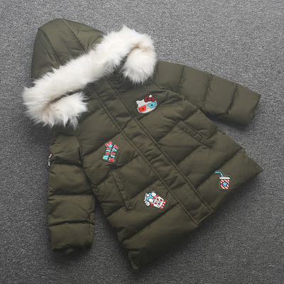 [凯]兰米特卖秋冬新款童装女童中大童中长款连帽羽绒服外套保暖