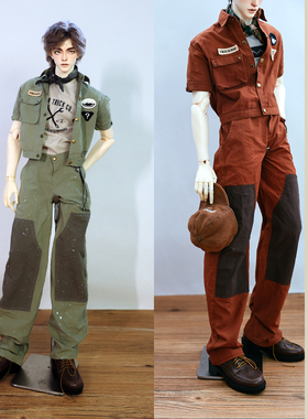 【一期截团】CrossChurch|BJD75娃衣户外工装套装短衬衣+阔腿裤
