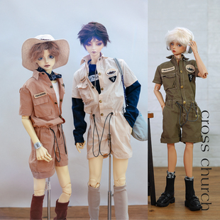 【部分现货】CrossChurch|BJD娃衣短袖工装连体衣4色大四68尺寸
