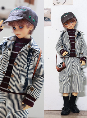 CrossChurch2025春娃衣4分复古休闲条纹衬衫口袋工装裤大四尺寸有