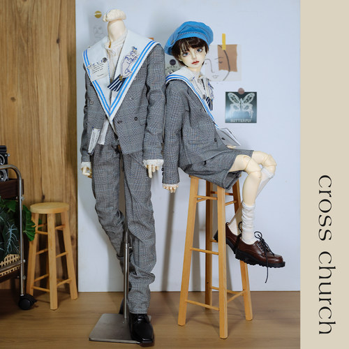 CrossChurch|塞壬的来信，灰色西服套装水手服蕾丝内搭75叔3分