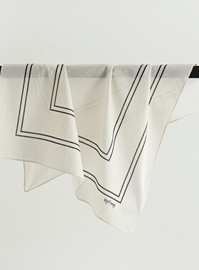 THECOLOR BANDANA日系复古白色小方巾系脖显白百搭丝巾女发饰头巾