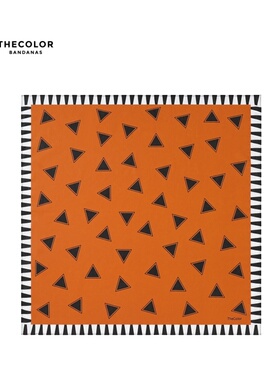 THECOLOR BANDANA美式复古方巾橘色丝巾女围巾嘻哈头巾男士领巾