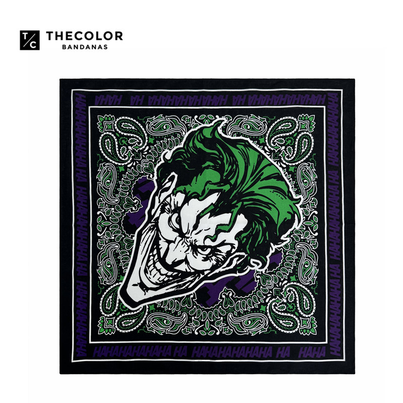 THECOLOR BANDANA美式纯棉复古方巾嘻哈头巾小丑街舞领巾机车面巾