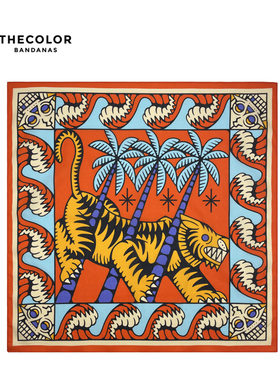 THECOLOR BANDANA美式复古纯棉方巾嘻哈头巾摩托围巾面巾骑行围脖