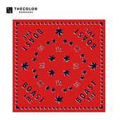 复古薄款 THECOLOR BANDANA美式 方巾红色枫叶街舞头巾纯棉丝巾面巾