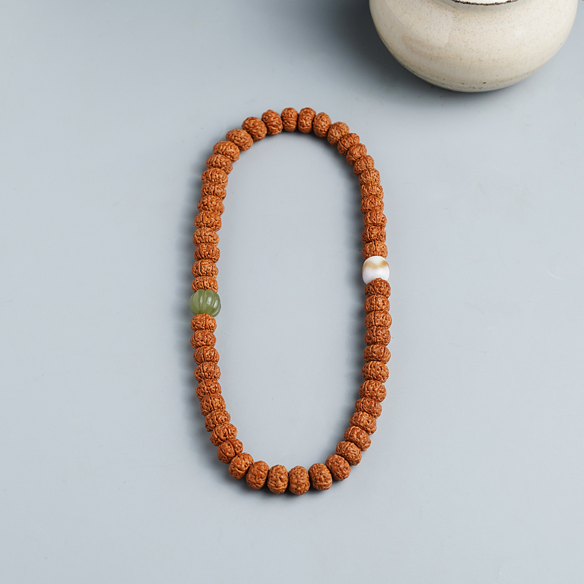 尼泊尔小金刚菩提子手串双圈男女佛念珠手链盘玩虎牙天珠文玩配饰