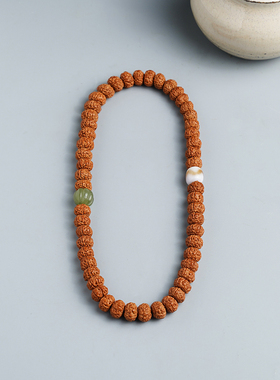 尼泊尔小金刚菩提子手串双圈男女佛念珠手链盘玩虎牙天珠文玩配饰