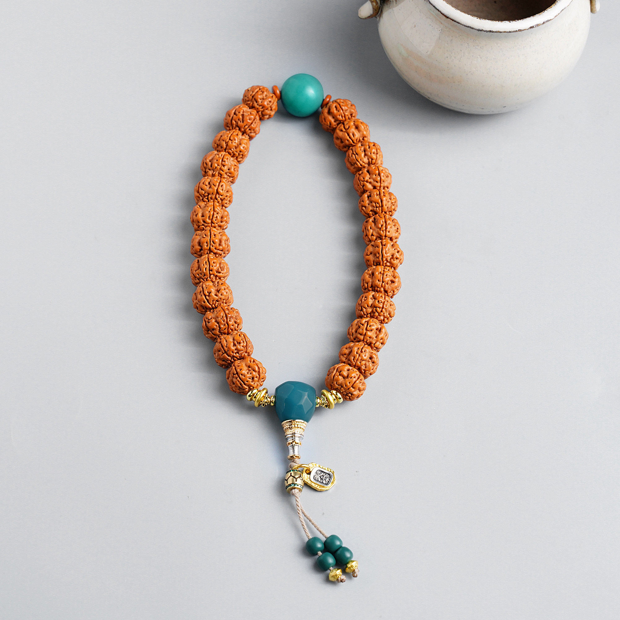 凹底梅花小金刚菩提子单圈文玩手串原籽五瓣矮庄爆肉念珠盘玩手持