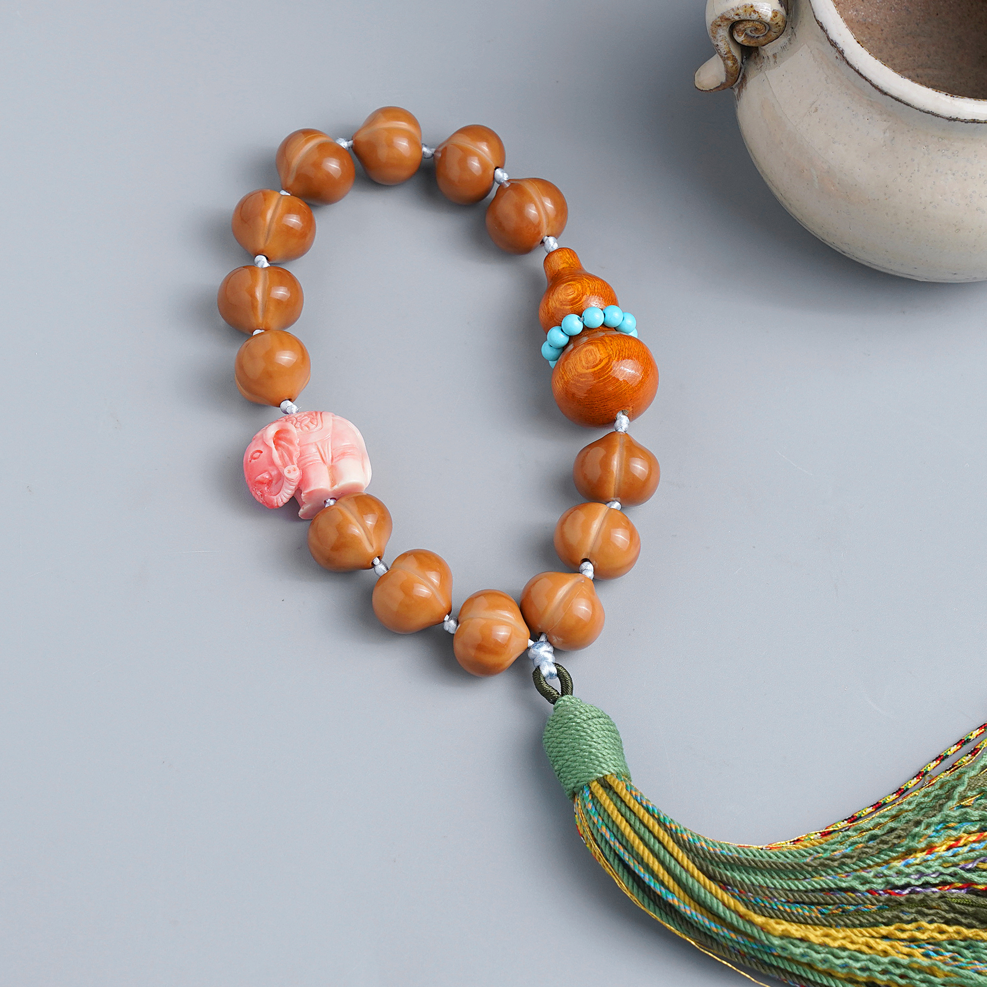 天然龙炎屁桃猴头手串男女款