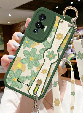 油画花适用vivo X70手机壳X60苹果14防X50摔X30斜挎S15背S12腕带S9挂绳10女PRO华为oppo红小米13荣耀iqoo浮雕