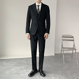 绅士挺括顺滑修身男士单扣西服经典马甲西装套装XZ839/P310，男装西服套装，电商A428