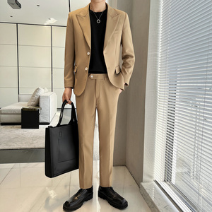 绅士挺括顺滑修身男士单扣西服 经典西装套装 LJT839/P240图片