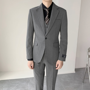 高品质男士单扣绅士灰西服 修身弹力面料套装 上班服 XZ824/P280图片