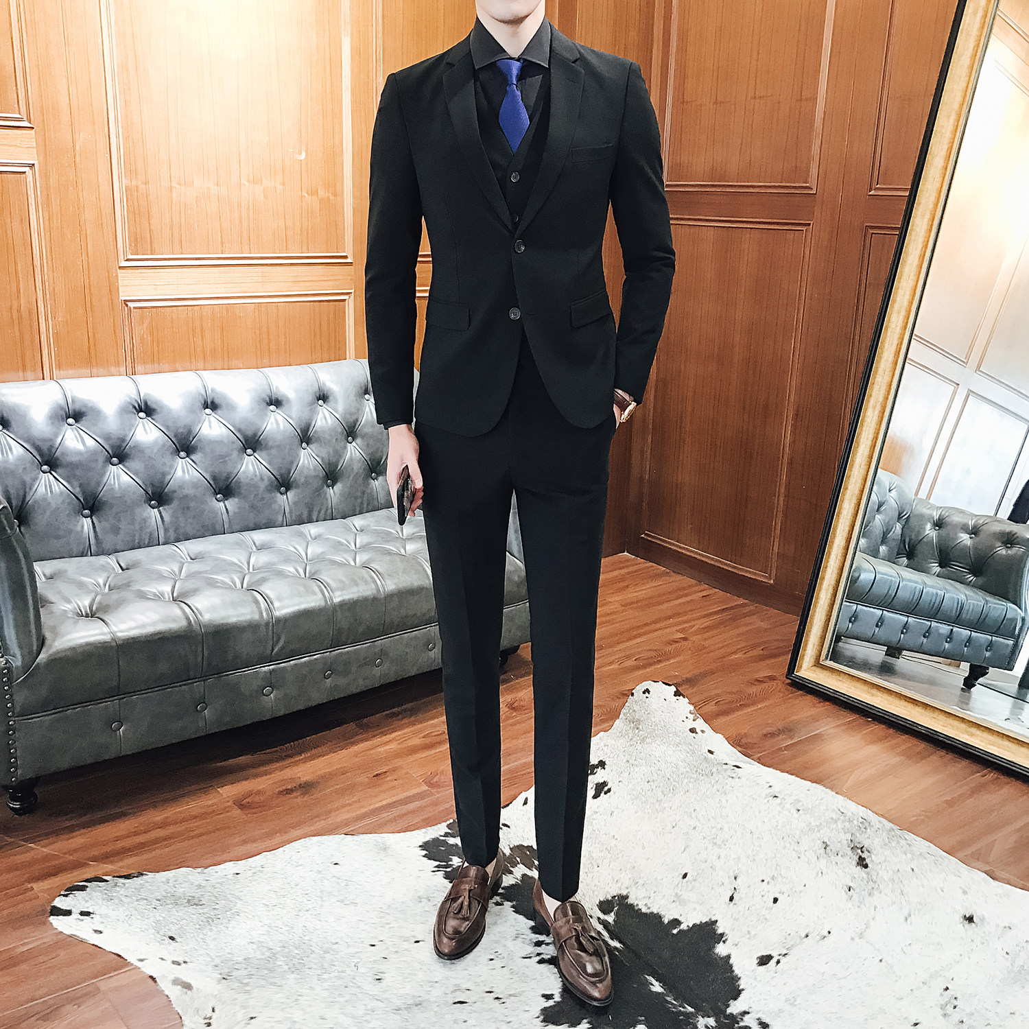 高品质男士两扣西服修身弹力面料套装上班服婚宴服XZ152/P280,男装西服,电商A428