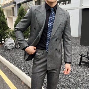 男士修身双排扣装套装 三个颜色 礼服套装 晚宴套装 LJT1917/P240图片