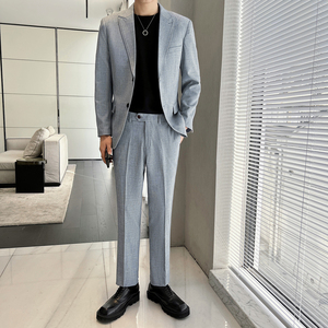 清爽简洁弹力面料修身百搭 两扣西服套装 工作服  LJT143/P230图片