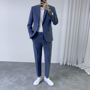 四个颜色 时尚干净单扣修身西装 二件套西服 XZ605/P230图片