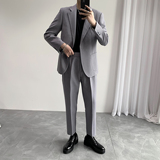 港风百搭时尚凉爽单扣西装裤子宽松腰围有弹力XZ606/P230，男装西服套装，电商A428
