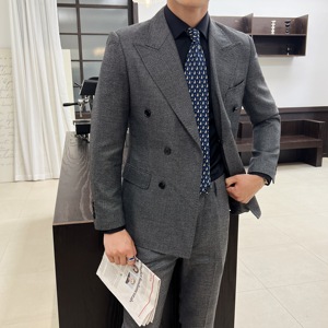 礼服套装 晚宴套装男士修身双排扣装套装 三个颜色  LJT1917/P240图片
