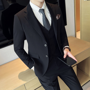 男士双扣西服套装 羊毛弹力面料西服  新郎西服 SJT032/P360图片