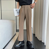 街头时尚纯色垂感面料男士大直筒休闲裤阔腿裤K831/P85，男装休闲裤，电商A428