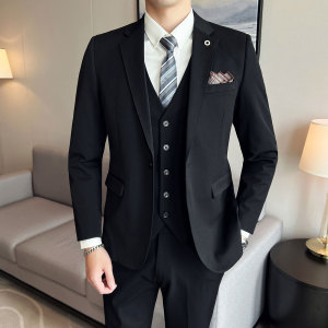 时尚修身弹力面料男士单扣西装套装  婚宴西服套装 SJT008/P270图片