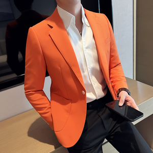 男士单扣西服 颜色靓丽  弹力修身西服 主持人单西装  dx916/P160图片