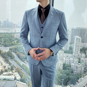 清爽简洁弹力面料修身百搭 两扣西服套装 工作服  XZ143/P290图片