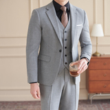 修身双扣套装三色弹力西服套装司仪西装A921/P240三件套，男装西服套装，电商A428