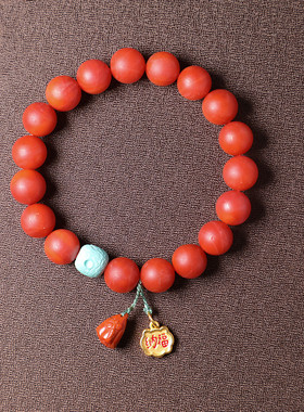 保山南红手串磨砂款10mm单圈DIY女款搭配南红莲蓬松石简约大气