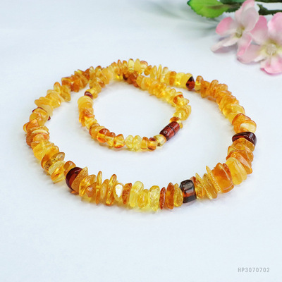 眷钰 天然琥珀多宝项链蜜蜡血珀金珀随形挂链工厂s3070702