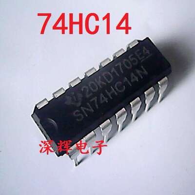 直插 74HC14AP SN74HC14N 六路反向器IC芯片 DIP-14封装 可直拍