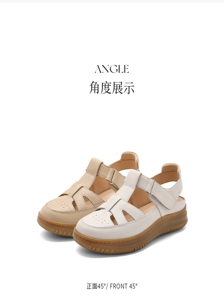 百丽包头凉鞋罗马凉鞋猪笼鞋女鞋