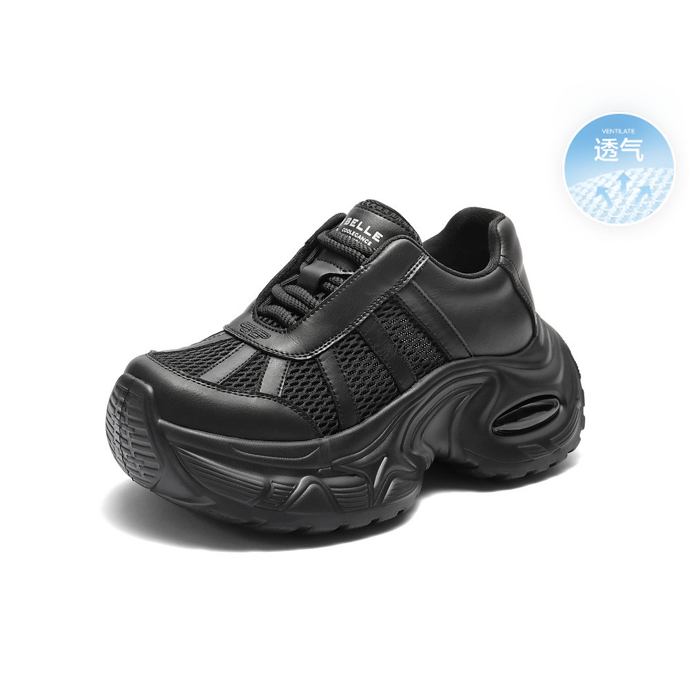 百丽厚底网面增高老爹鞋女鞋2025秋新款透气运动鞋E2F1  E2F1DCM5,女鞋,老爹鞋,淘宝优惠券,粉丝福利购,淘宝优惠卷