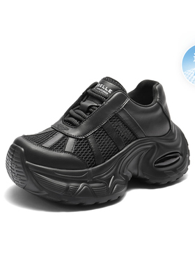 百丽厚底网面增高老爹鞋女鞋2025秋新款透气运动鞋E2F1  E2F1DCM5