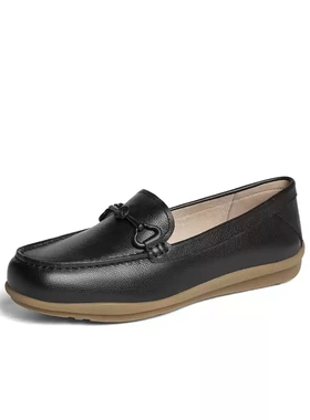 森达平跟乐福鞋女鞋子2025春新款真皮柔软低跟可可鞋单鞋4JP20CA4