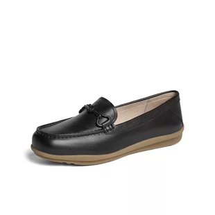 森达平跟乐福鞋女鞋子2025春新款真皮柔软低跟可可鞋单鞋4JP20CA4