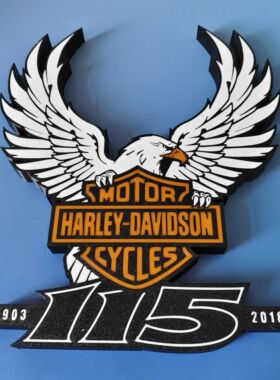 哈雷戴维森115周年纪念标志Harley-Davidson老鹰标志哈雷周边摆件