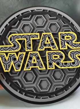 星球大战圆形装饰盘3D打印星球大战 LOGO摆件Starwars摆件3D代打
