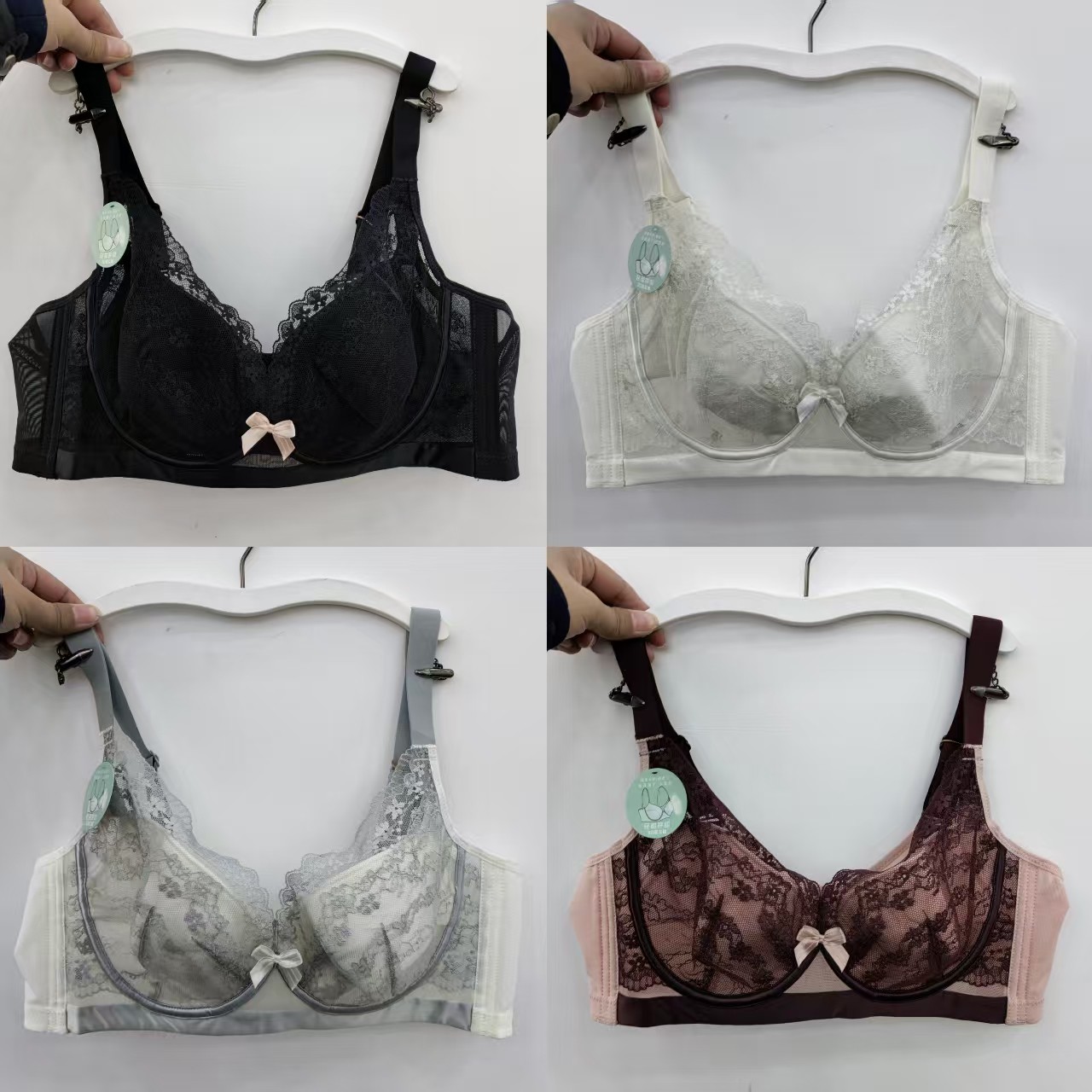 大胸显小超薄蕾丝网纱女士内衣C杯软钢圈上托侧收副乳文胸罩8999