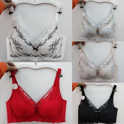 大胸显小软钢圈聚拢蕾丝文胸内衣