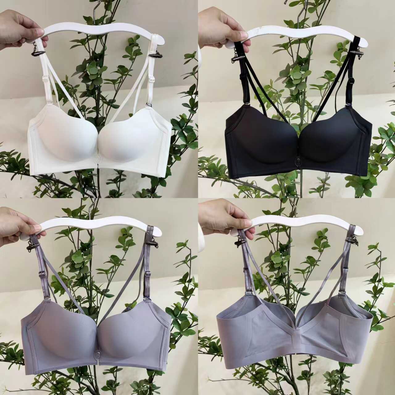 前扣聚拢性感美背内衣花瓣杯文胸