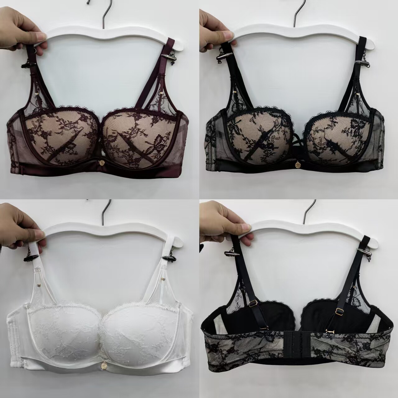 新款小胸聚拢蕾丝内衣女AB杯上薄下厚贝壳杯无钢圈性感文胸罩8623