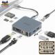 优派Type C扩拓展坞HDMI转换器4K投屏读卡七合一千兆T015A