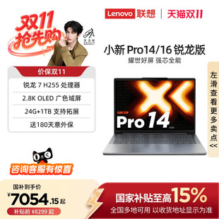【国补至高15%】联想小新Pro14/Pro16 旗舰锐龙版标压处理器14/16英寸轻薄本笔记本电脑学习办公笔记本