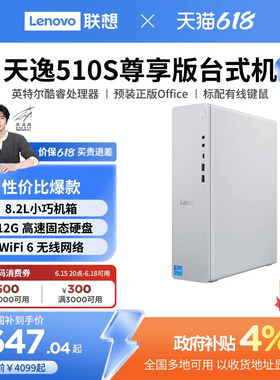 【*政府补贴4%】联想天逸510S 家用办公台式机主机小机箱可选 台式机电脑办公采购台式主机电脑联想台式电脑