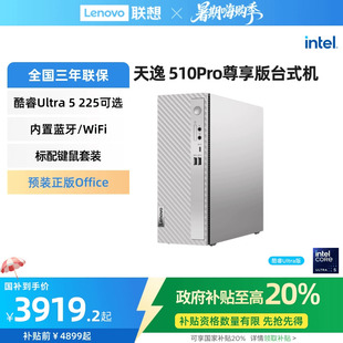 主机 225可选 政府补贴20% 联想天逸510S 510Pro mini主机迷你主机小机箱台式 酷睿Ultra 机电脑办公台式