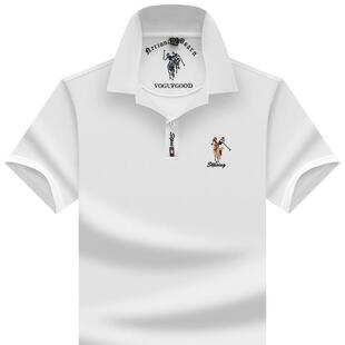 纯棉保罗衫男装夏翻领短袖男式t恤纯色刺绣休闲男士polo衫男