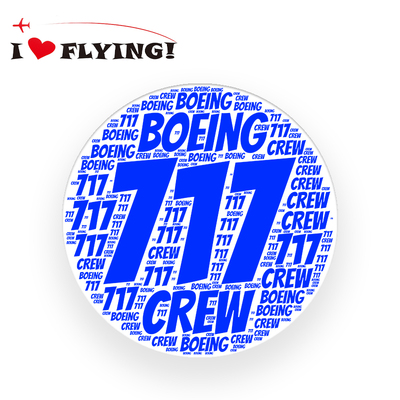 我爱飞行|波音Boeing717航空crew机组旅行登机拉杆箱贴纸